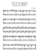 Téléchargez l'arrangement pour piano de la partition de Joy to the world en PDF